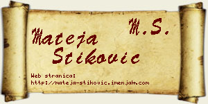 Mateja Stiković vizit kartica